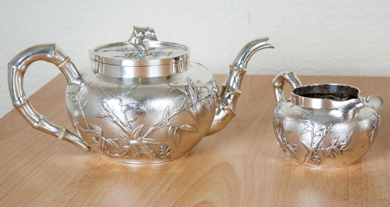 Victorian Chinese Silver Tea and Coffee Service For Sale