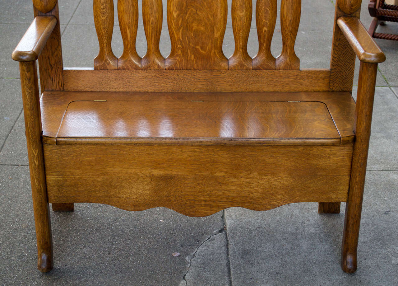 Arts and Crafts Turn of the Century Oak Bench