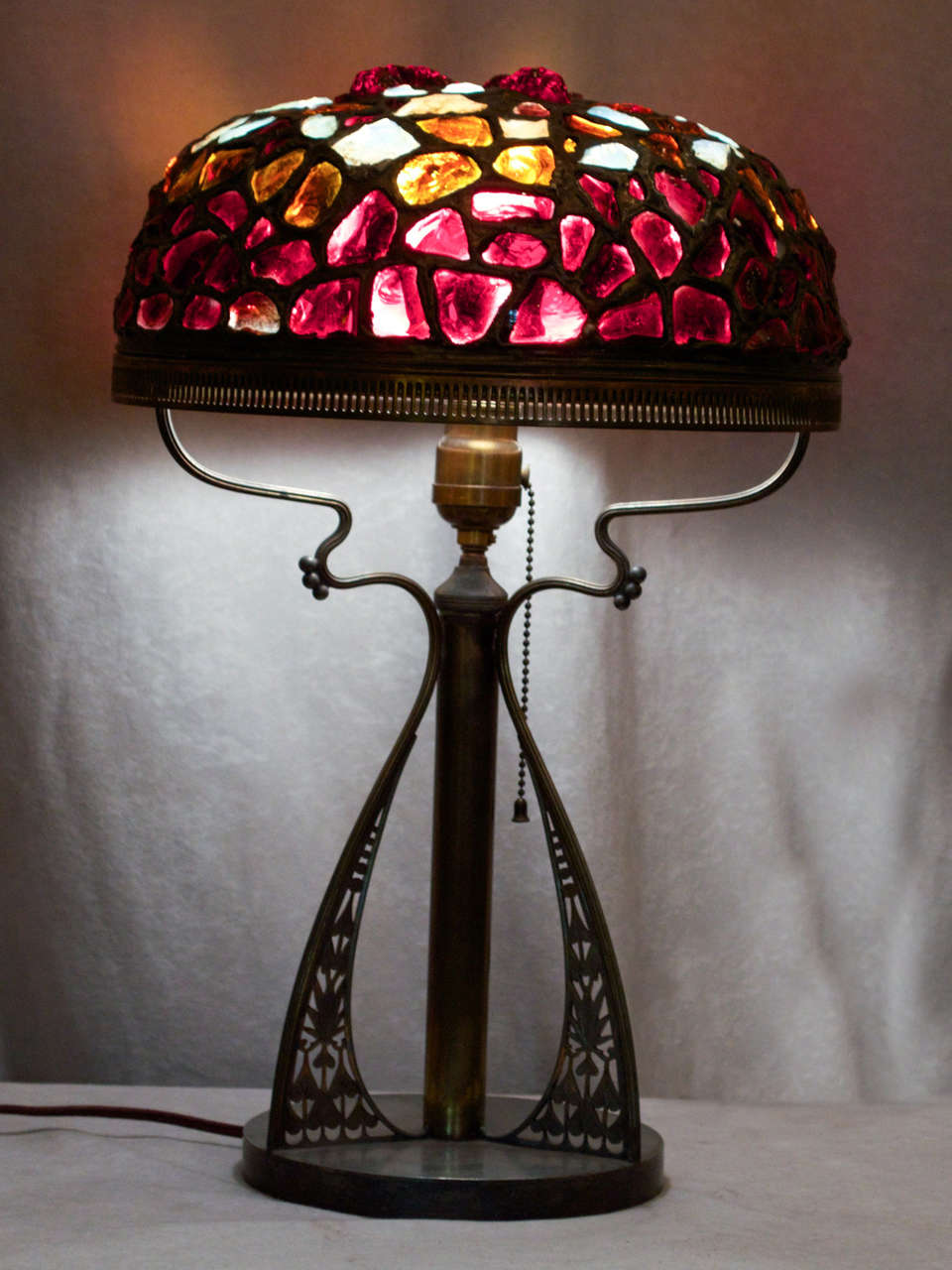 Art Nouveau Chunk Jewel Lamp at 1stDibs jeweled lamp, lamp chunk
