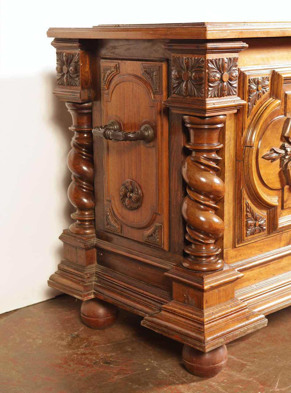 Antique French Carved Walnut Trunk Blanket Chest at 1stdibs