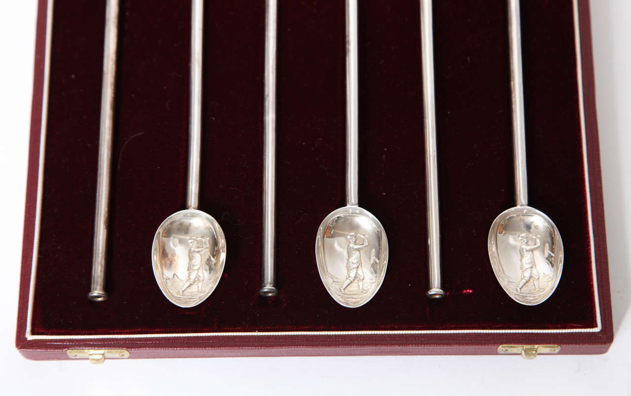 British Asprey Sterling Silver Ice Tea or Lemonade Spoons/Straws in Original Box
