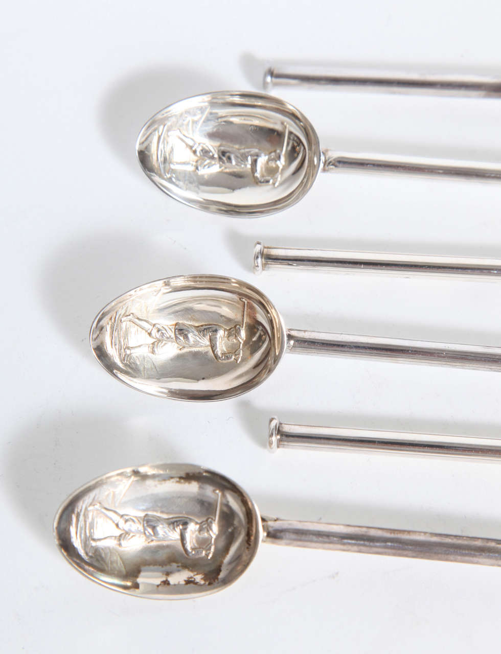 Asprey Sterling Silver Ice Tea or Lemonade Spoons/Straws in Original Box 1