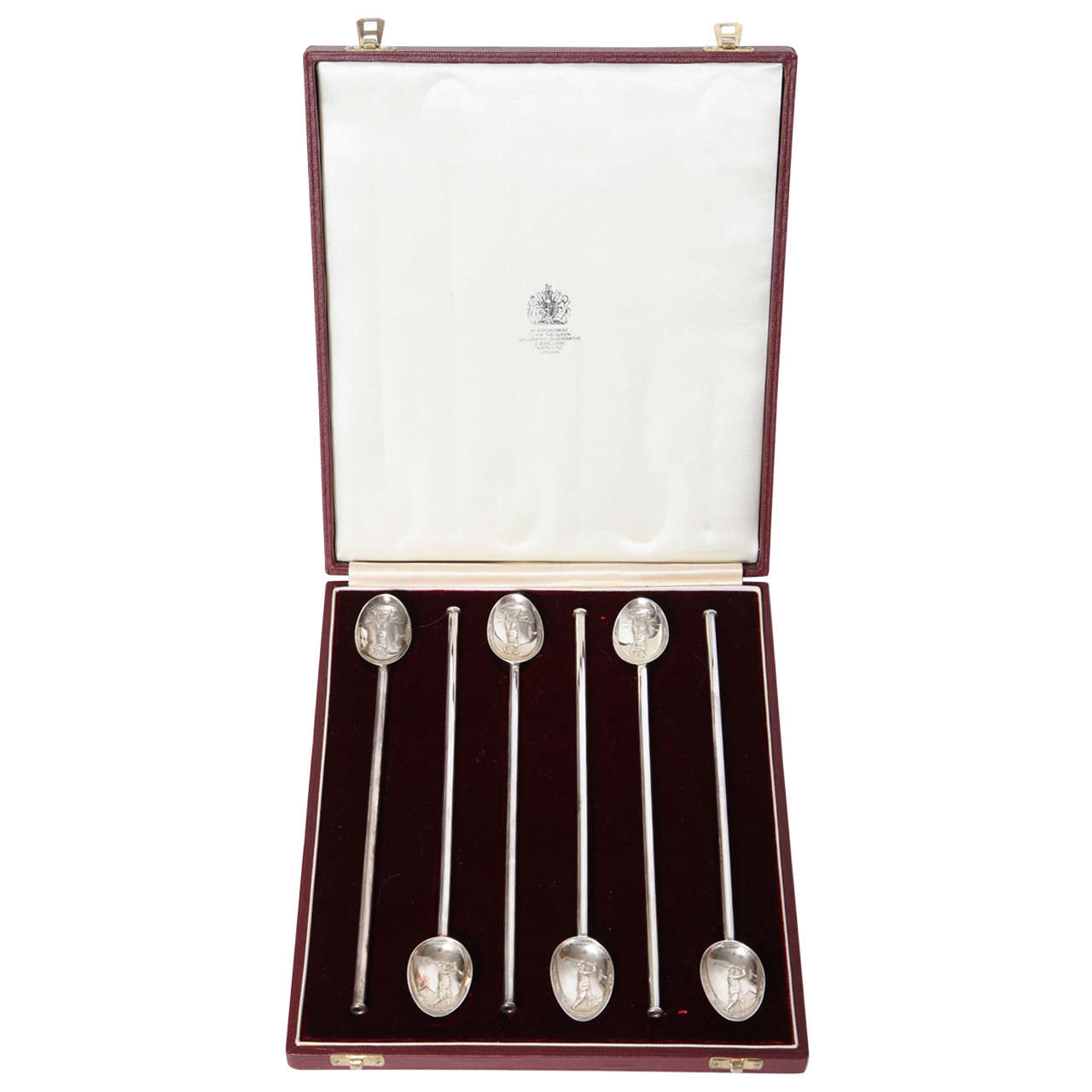 Asprey Sterling Silver Ice Tea or Lemonade Spoons/Straws in Original Box