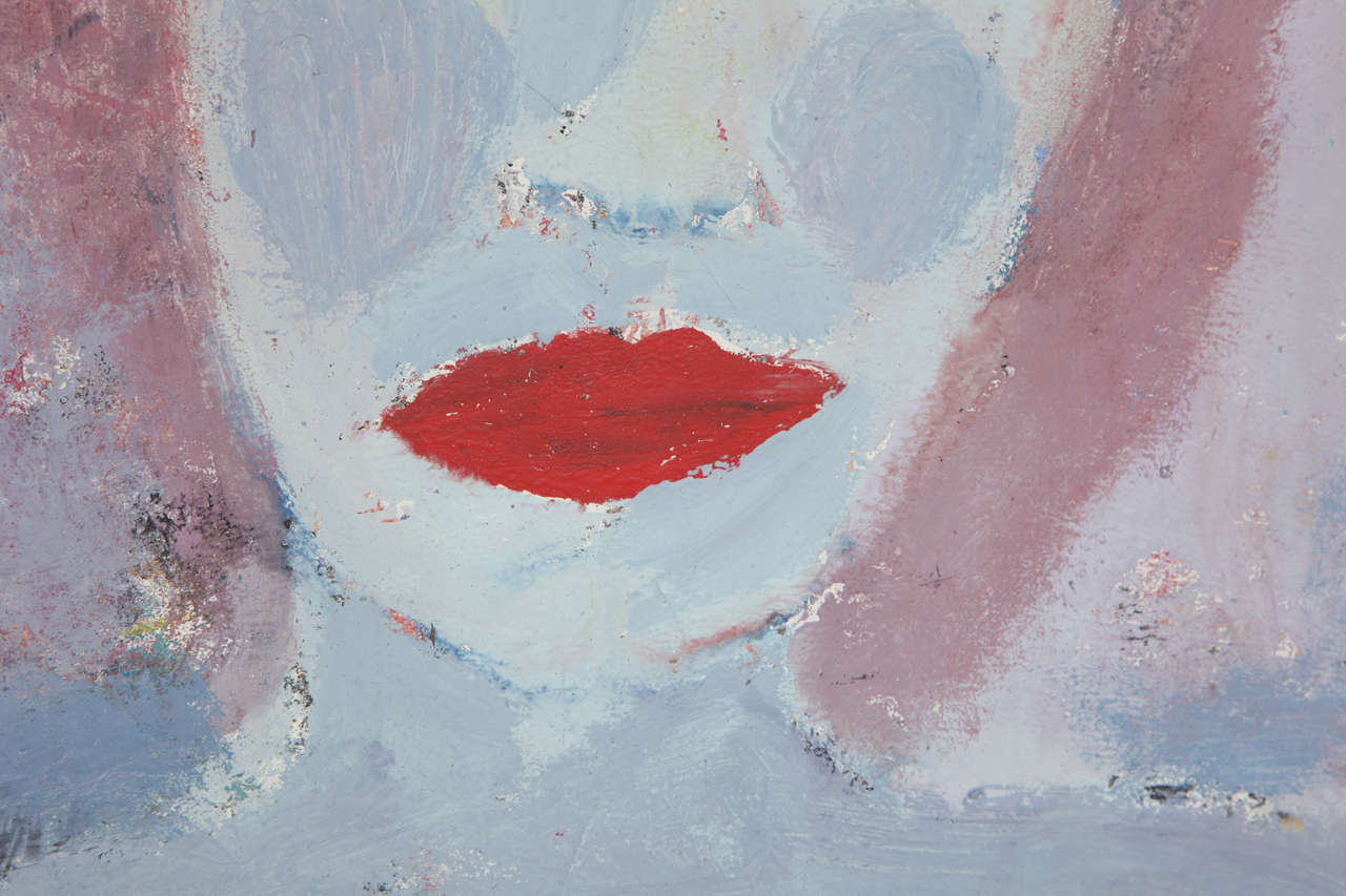 American Norris Embry, Red Lips, Oil on Board