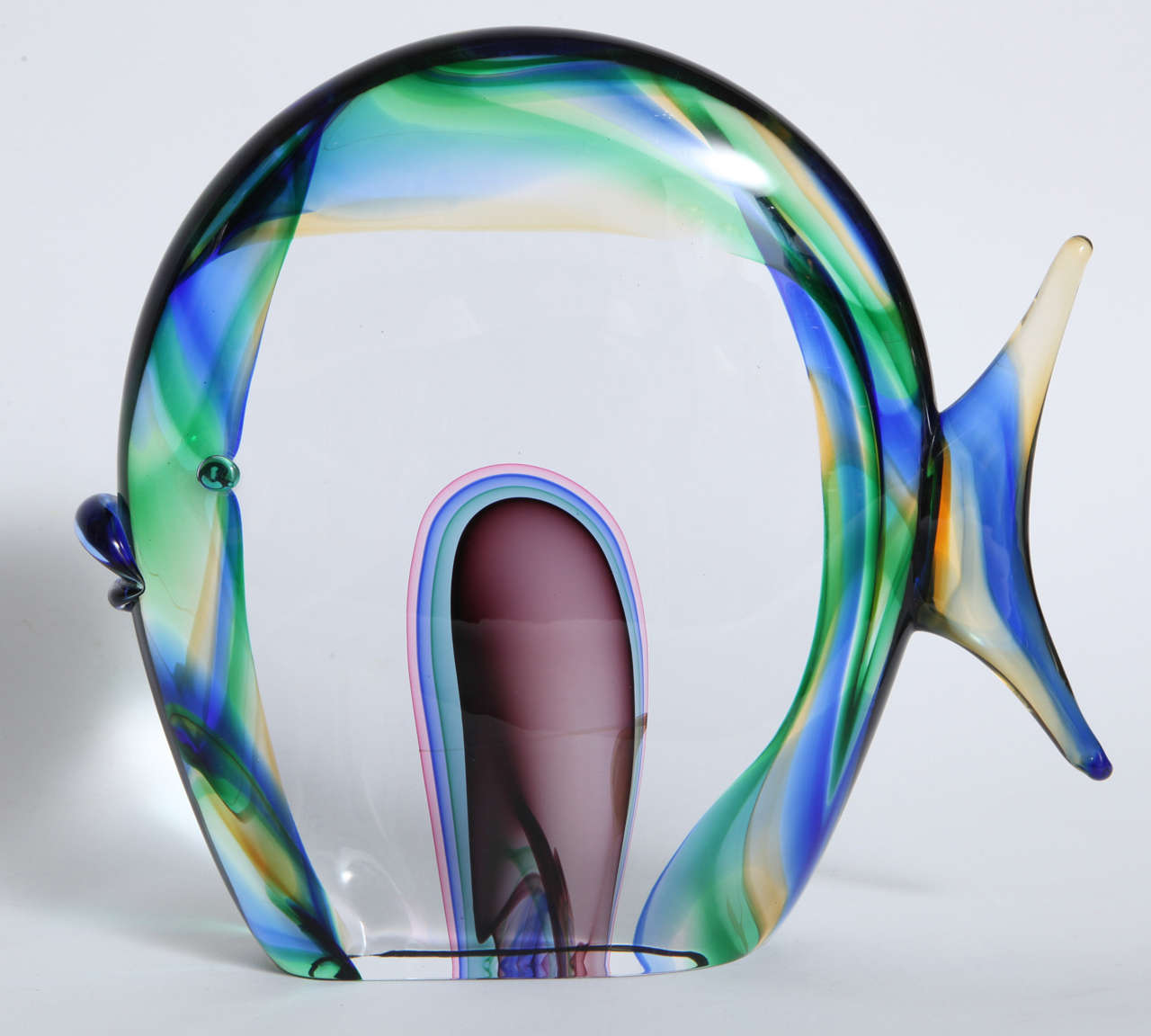 Murano Glass Fish Signed Luigi Mellara For Sale at 1stdibs