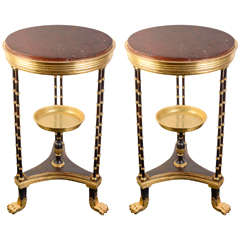 Pair of Gilded and Brown Patina Bronze Tables EMPIRE STYLE