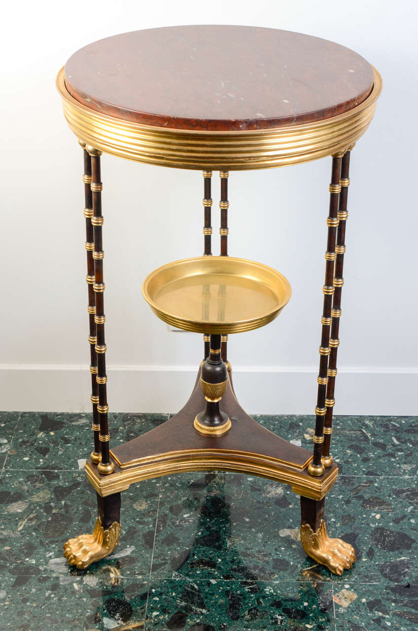 Empire Pair of Gilded and Brown Patina Bronze Tables EMPIRE STYLE For Sale