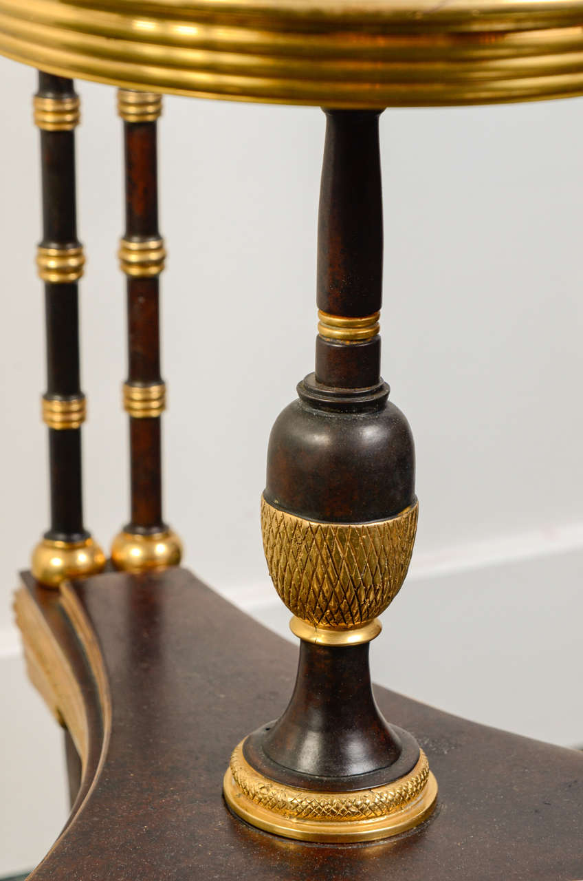 Pair of Gilded and Brown Patina Bronze Tables EMPIRE STYLE For Sale 2