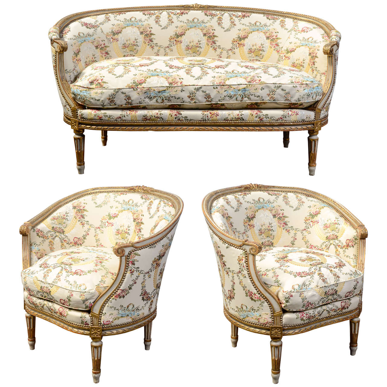 Supérieur Salon Style Louis 16 #1: Louis XVI Style Salon 3 Pieces 1 Supérieur Salon Style Louis 16 #1: Louis XVI Style Salon 3 Pieces 1