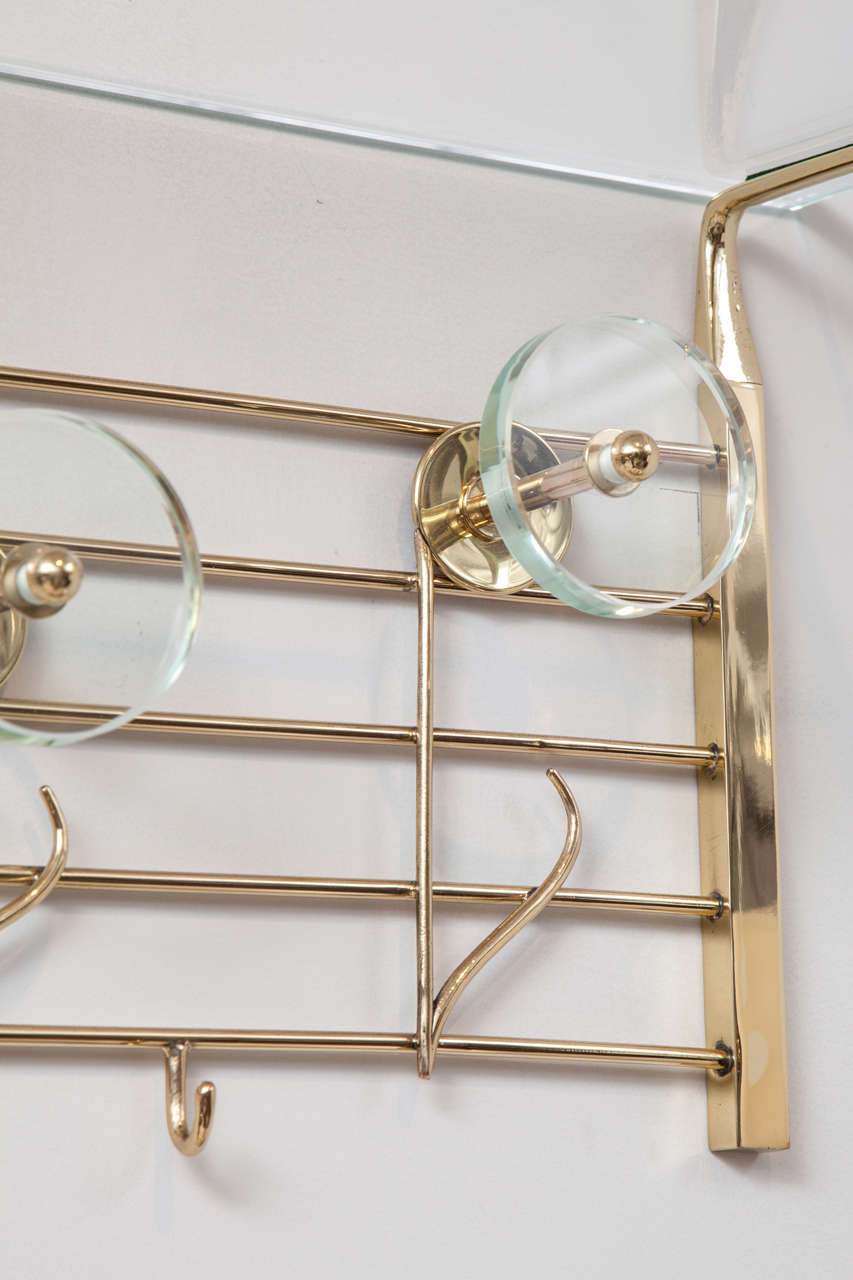 Musical Note Coat Rack Rare Italian Brass and Glass Music Note Design Coat/Hat Rack at 1stDibs