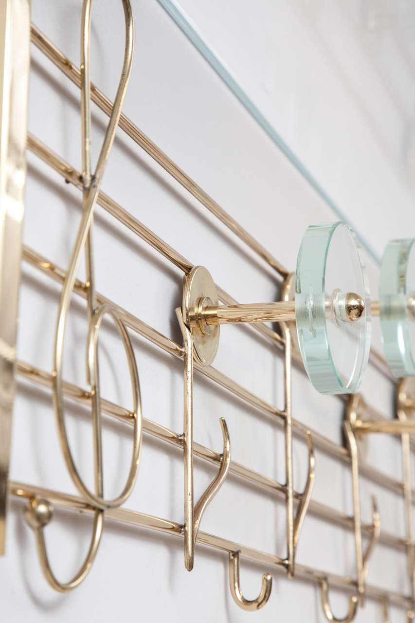 Musical Note Coat Rack Rare Italian Brass and Glass Music Note Design Coat/Hat Rack at 1stDibs