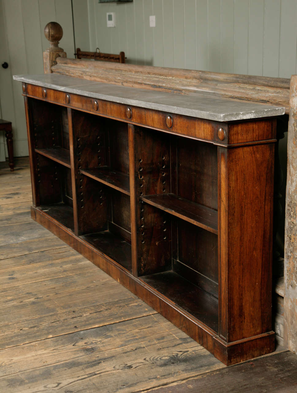 19th Century Good Regency Marble Topped Rosewood Bookcase