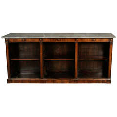 Good Regency Marble Topped Rosewood Bookcase