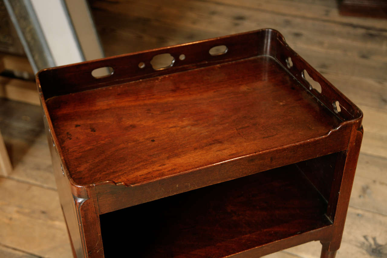 British George III Mahogany “Tray Top” Bedside Table