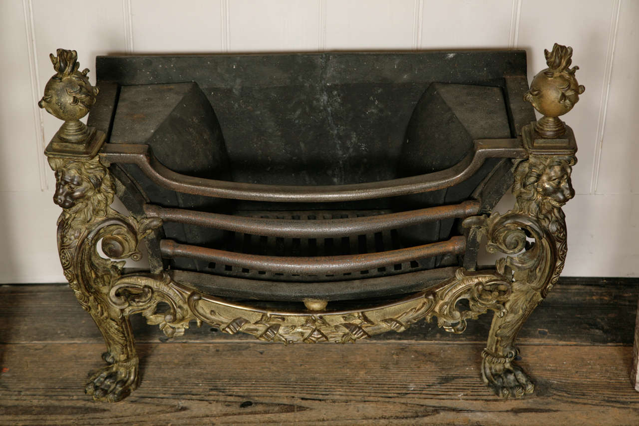 British William IV Rococo Revival Bronze Grate