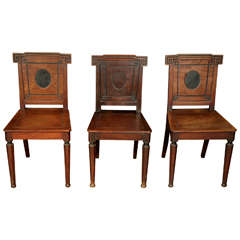 Exceptional Set of Grecian Revival Hall Chairs