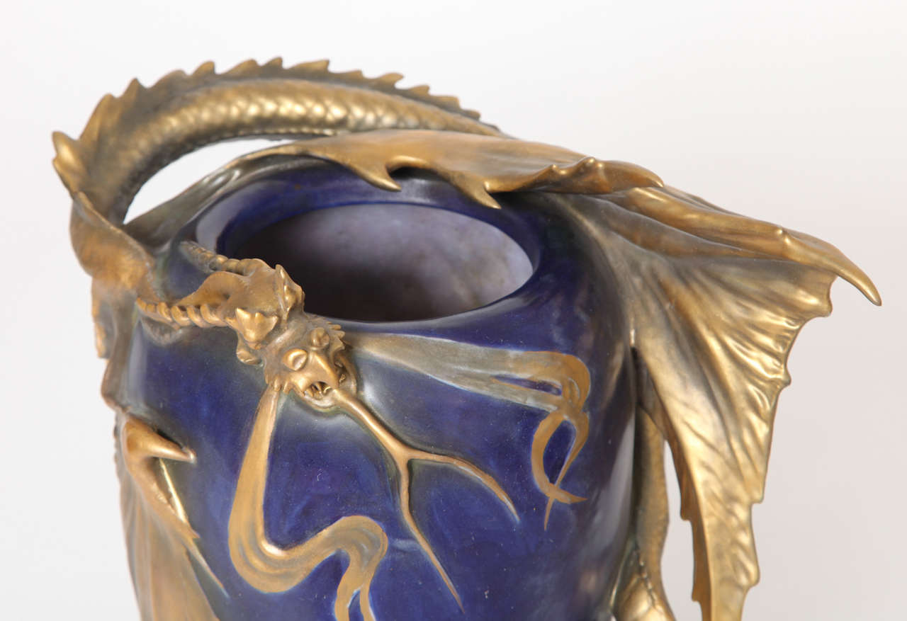 20th Century Amphora Dragon Vase, 1900, Austria For Sale