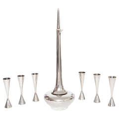 Donald Colflesh Gorham Sterling "Circa 70" Decanter and Glasses, 1960