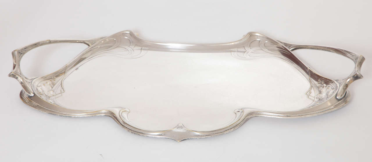 WMF Art Nouveau Serving Tray, Silver Plate, 1904, Germany In Excellent Condition In New York, NY