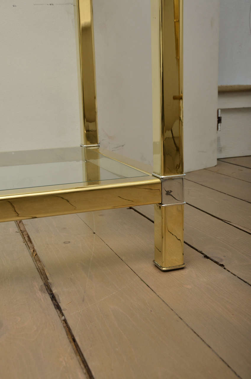 Mastercraft Glass and Brass Console Table In Excellent Condition In Bridgehampton, NY