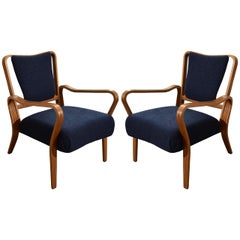 Pair of 1948 "Linden" Beech Armchairs by G.A. Jenkins for Tecta