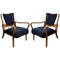 Pair of 1948 "Linden" Beech Armchairs by G.A. Jenkins for Tecta 11