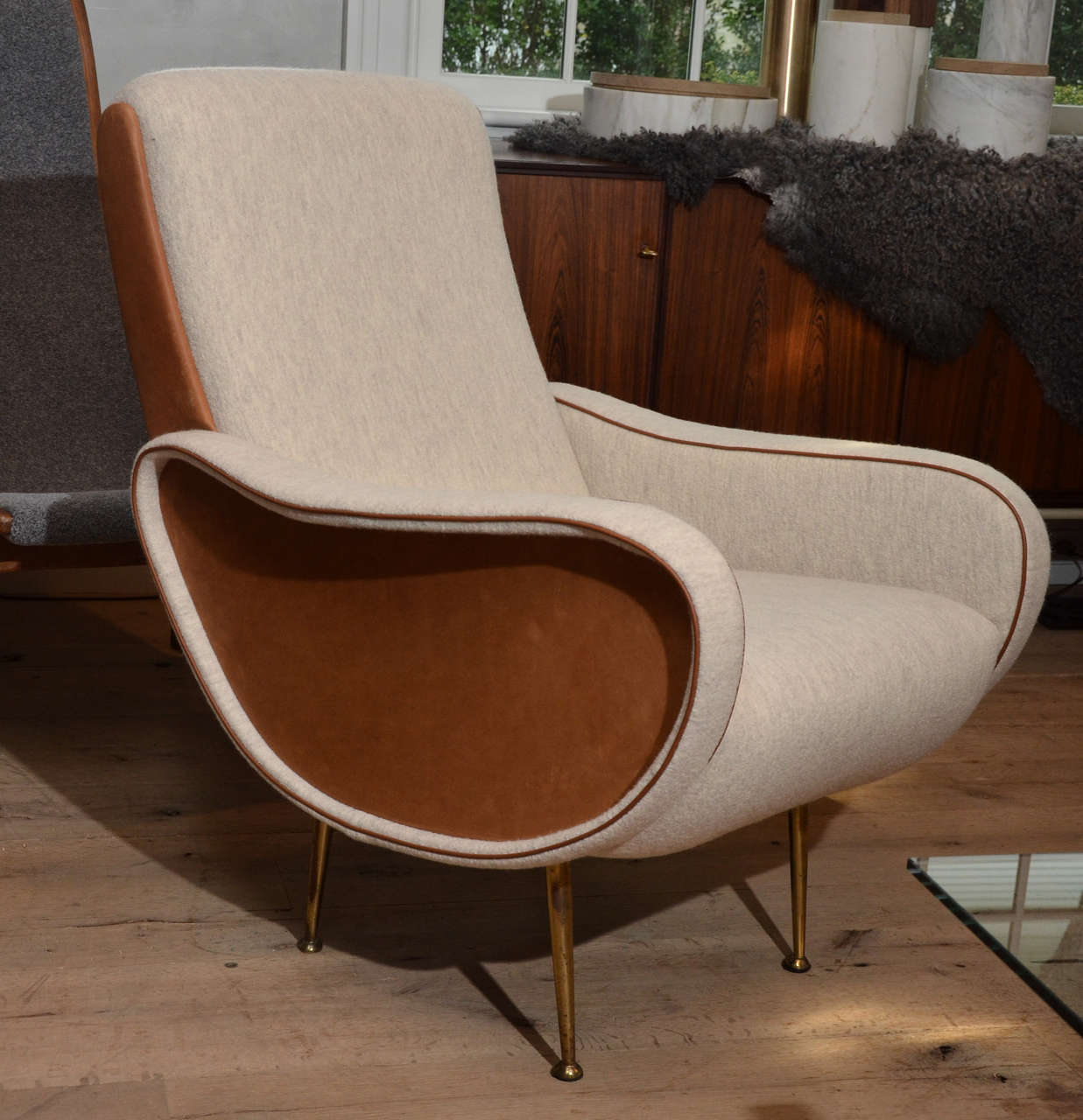 Mid-Century Modern Mid-Century Italian Armchairs with Saddle Calfskin in the Style of Marco Zanuso