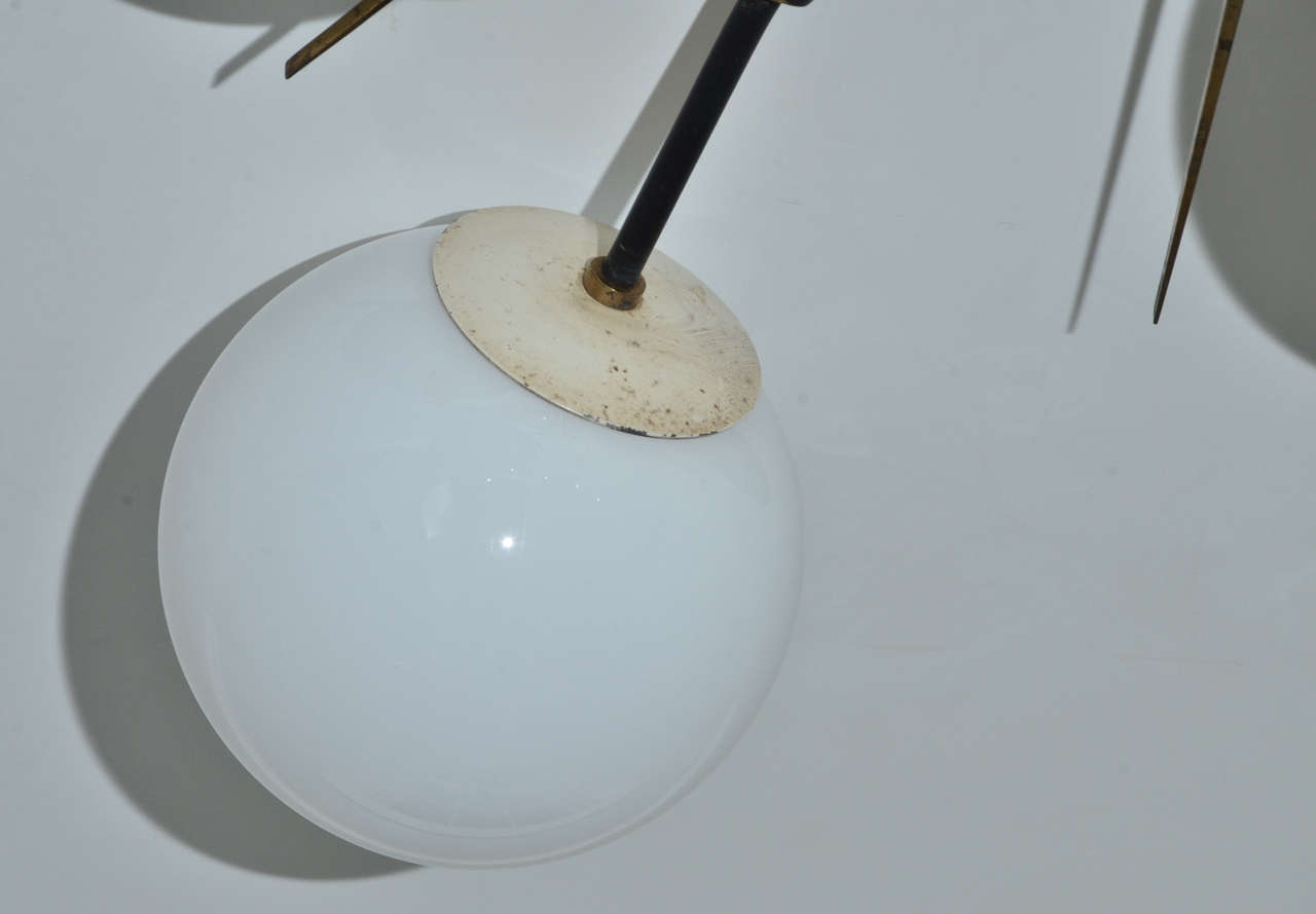 Italian Mid-Century Multi Globe Ceiling Light In Excellent Condition In Sag Harbor, NY