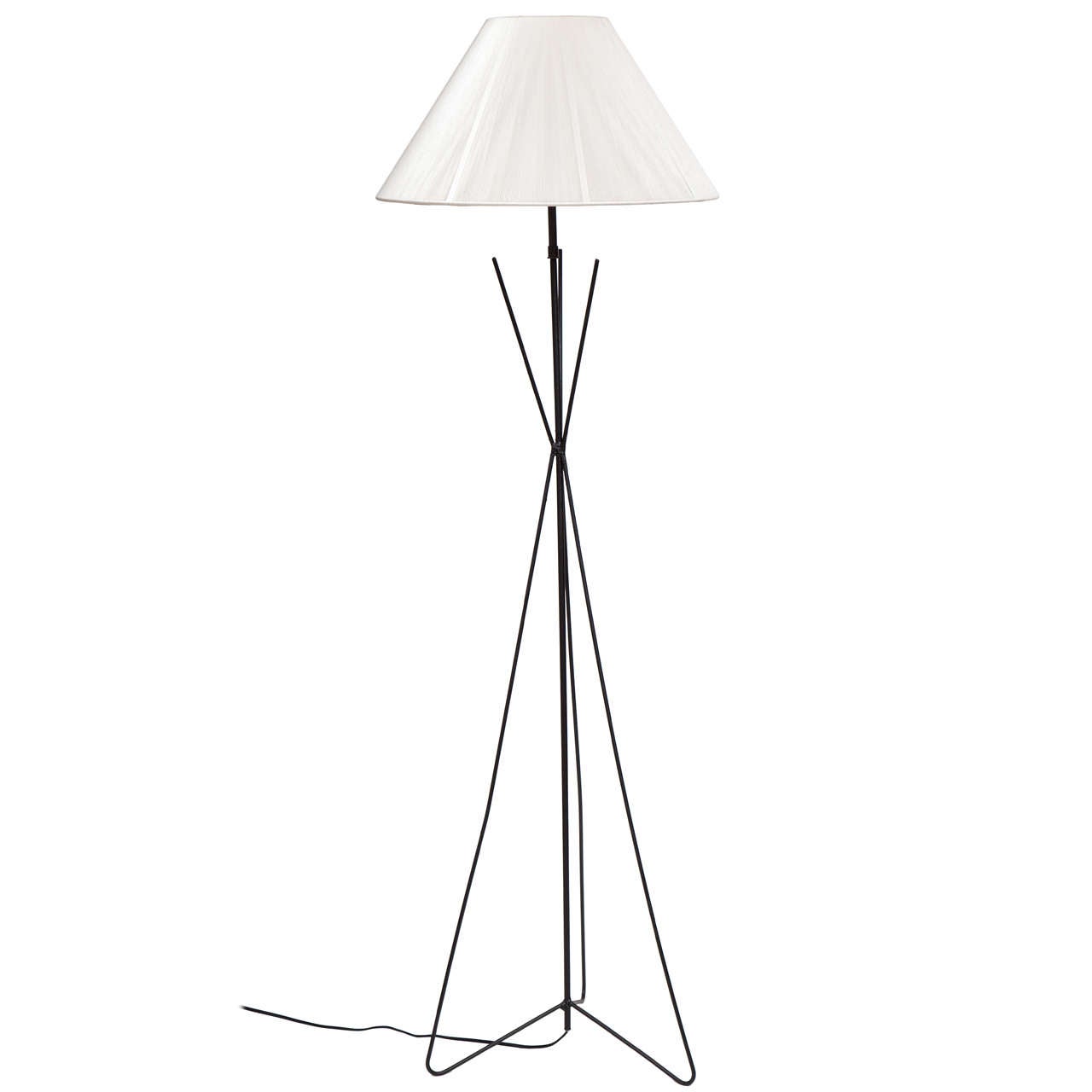 MidCentury Iron Tripod Floor Lamp at 1stDibs