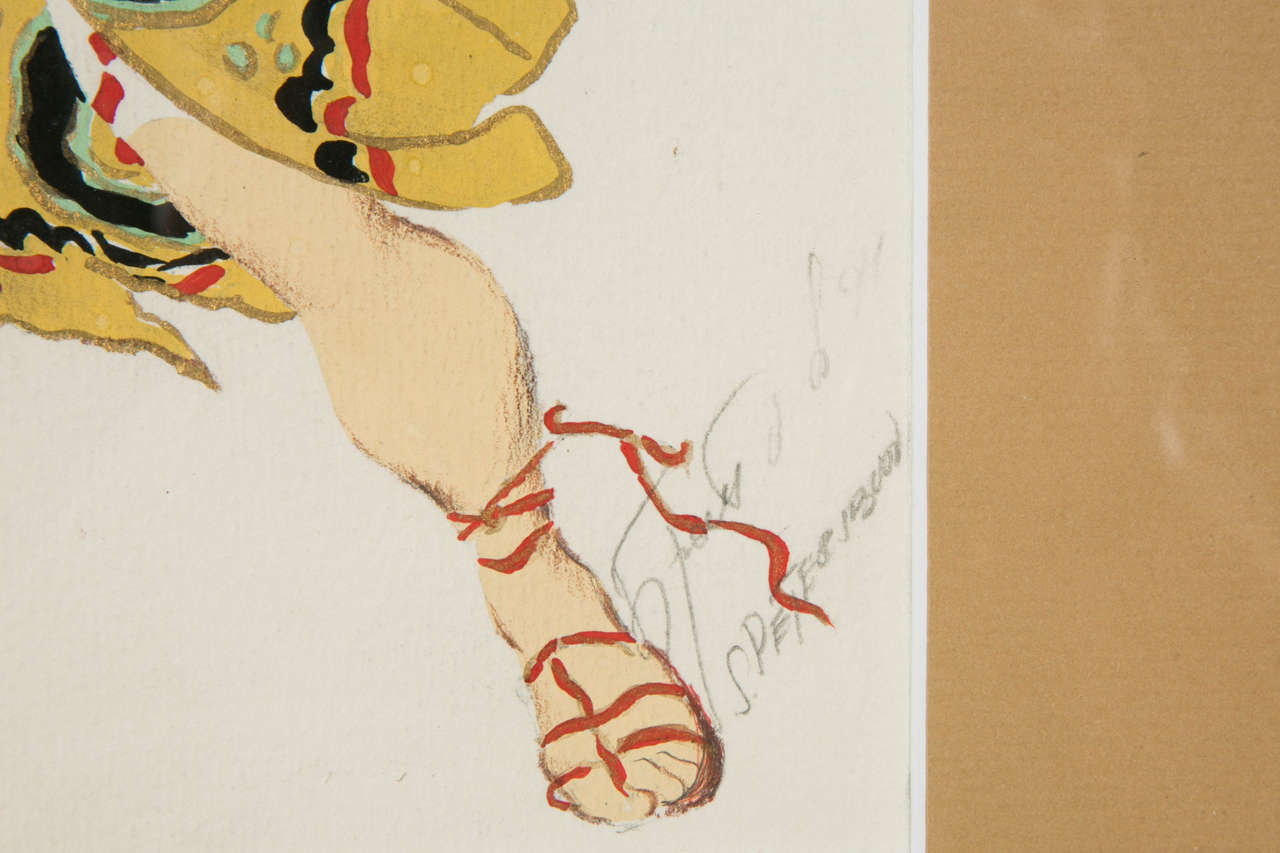 French Costume Design for Nijinsky as Narcisse by Léon Bakst, c.1911