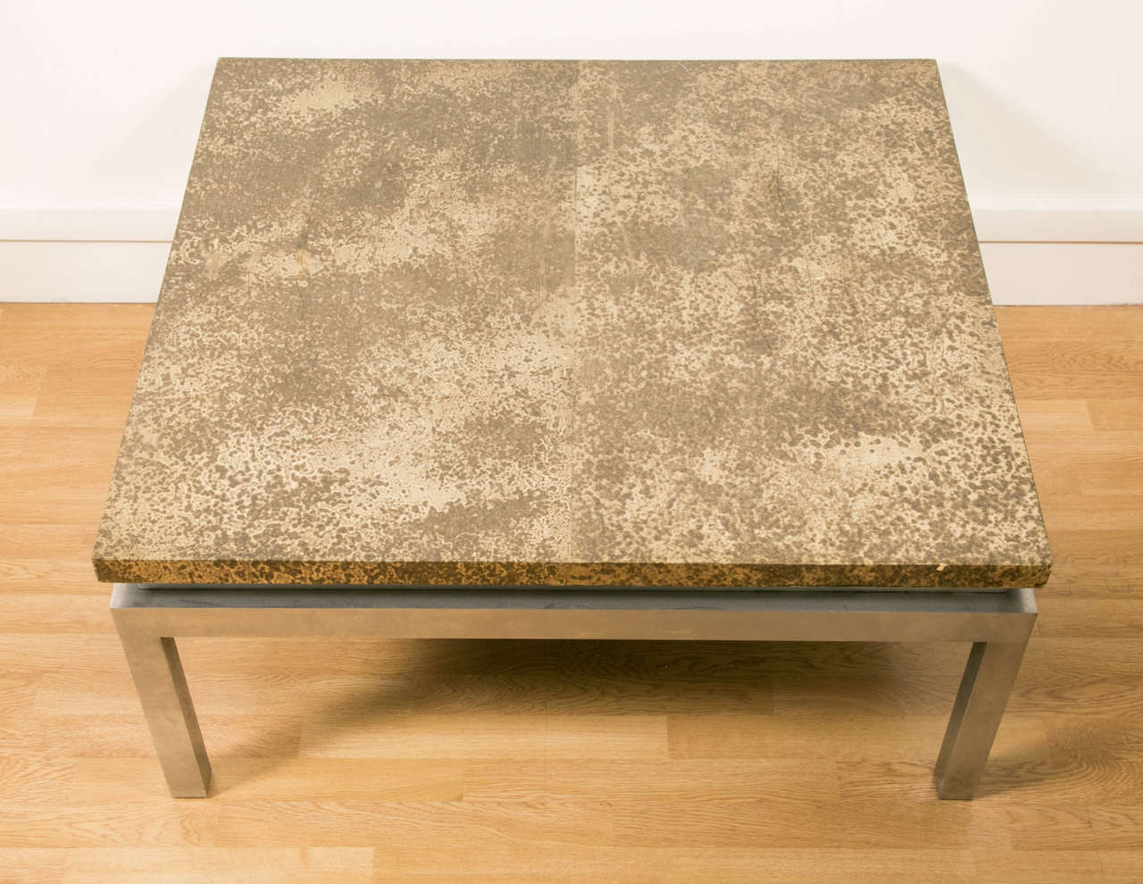 French 1970s Large Square Coffee Table For Sale