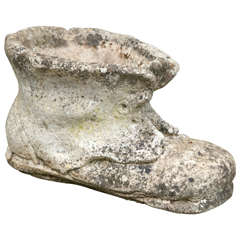 Vintage English Cast Stone "Boot" Garden Planter