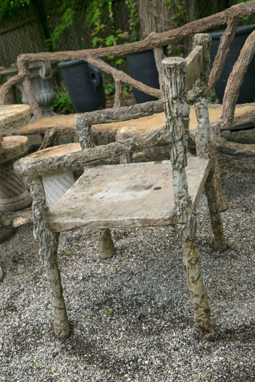 French Faux Bois Branch Form Garden Chair 1