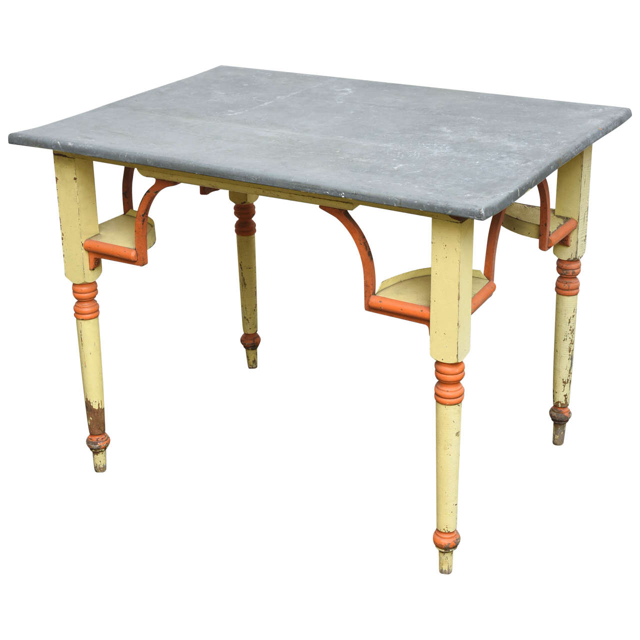 1930s Zinc-Top Tavern Table