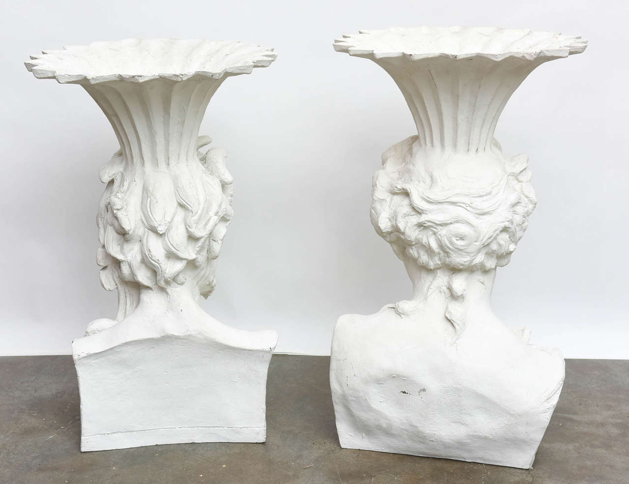 Pair of Giant Planter Heads Sculpture For Sale 2