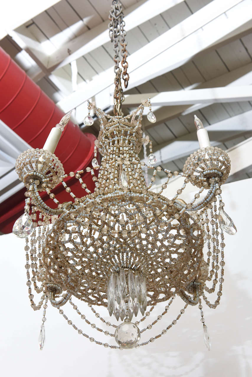 French Beaded Chandelier For Sale 1