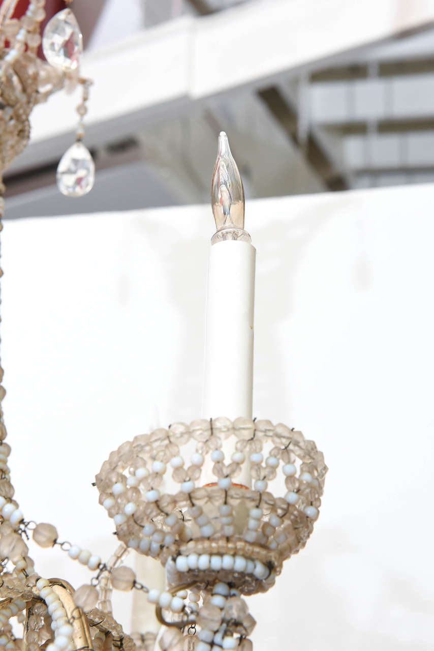 French Beaded Chandelier For Sale 3