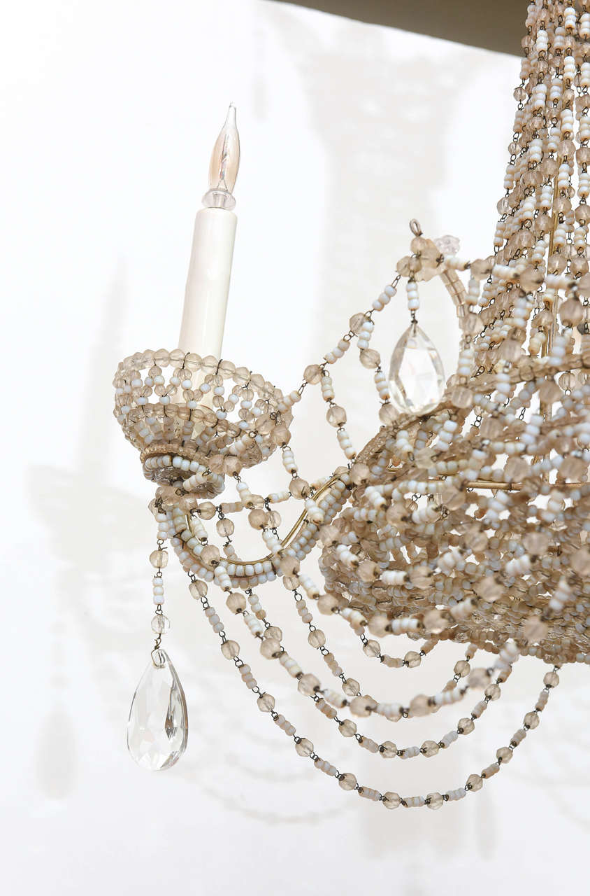 French Beaded Chandelier For Sale 4