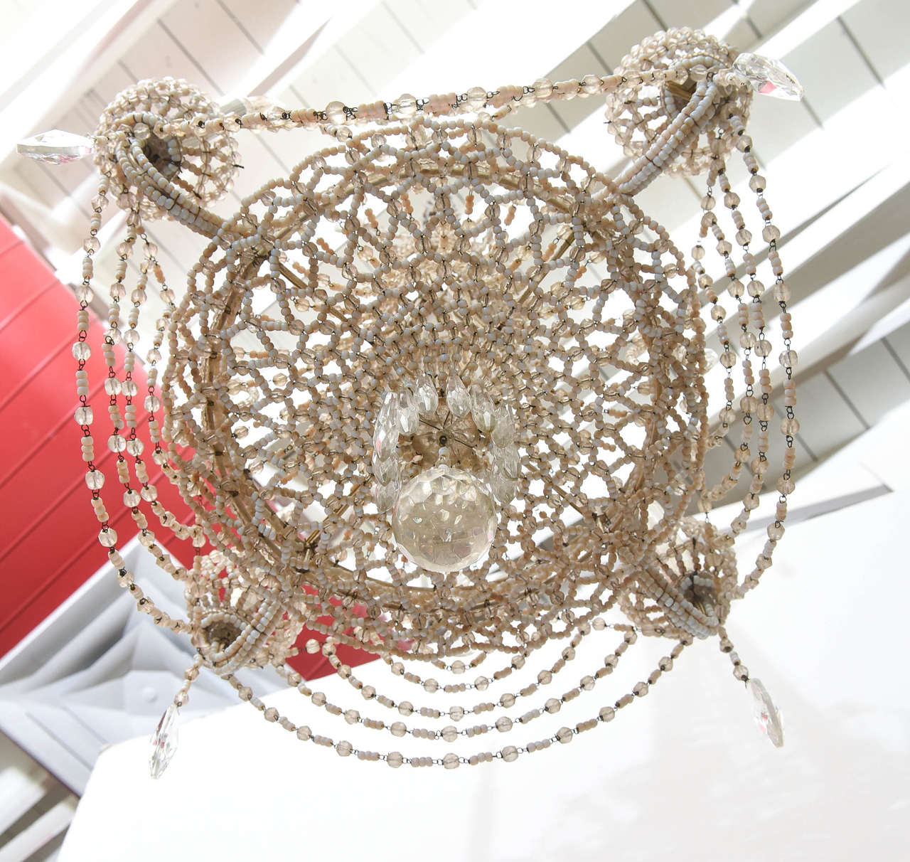 French Beaded Chandelier For Sale 5