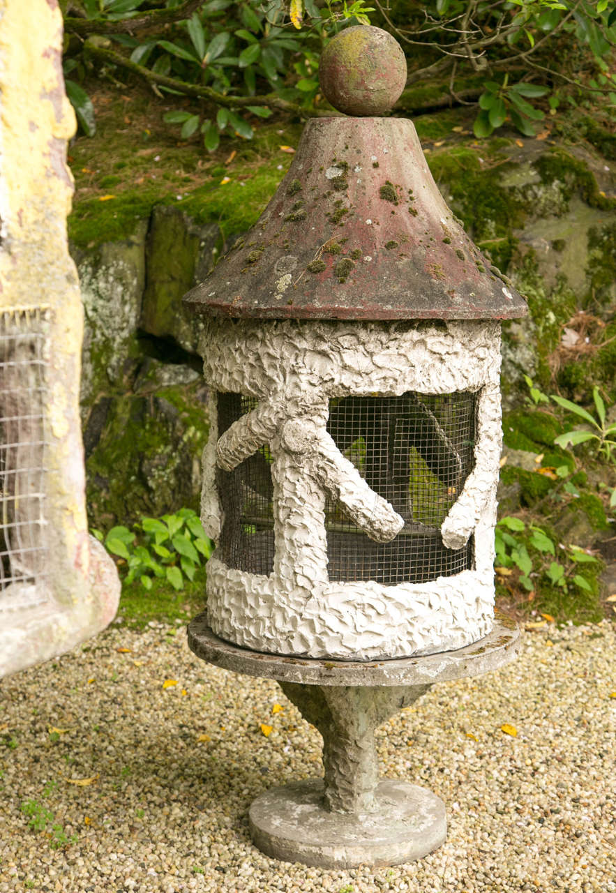 20th Century Faux Bois Style Cement Birdcage For Sale
