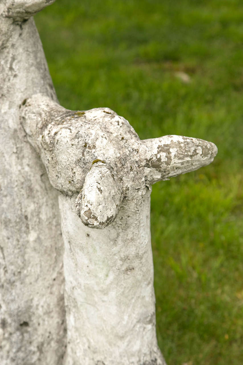 Unique Mother Deer and Baby Doe Cement Cast Sculpture For Sale at 1stDibs