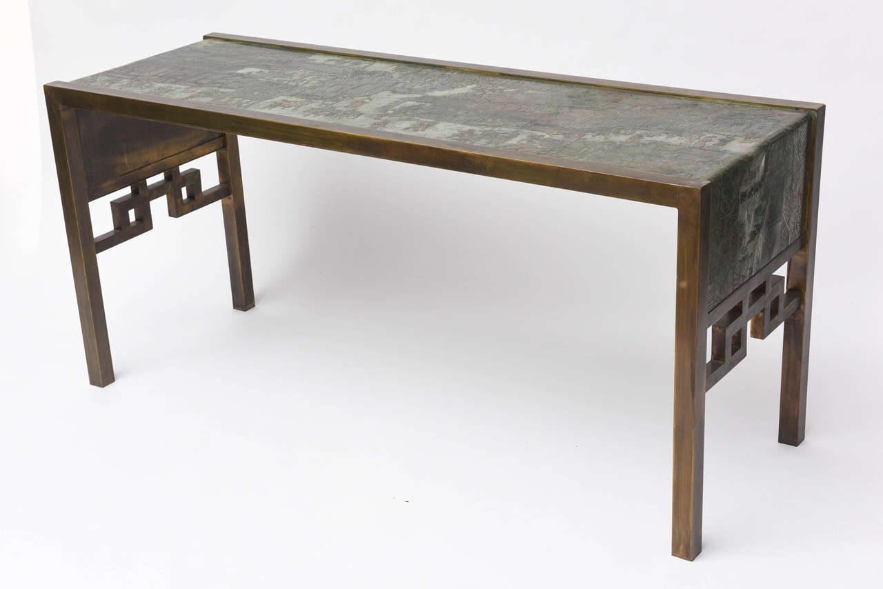 Brass Philip and Kelvin Laverne Festival Console Tables