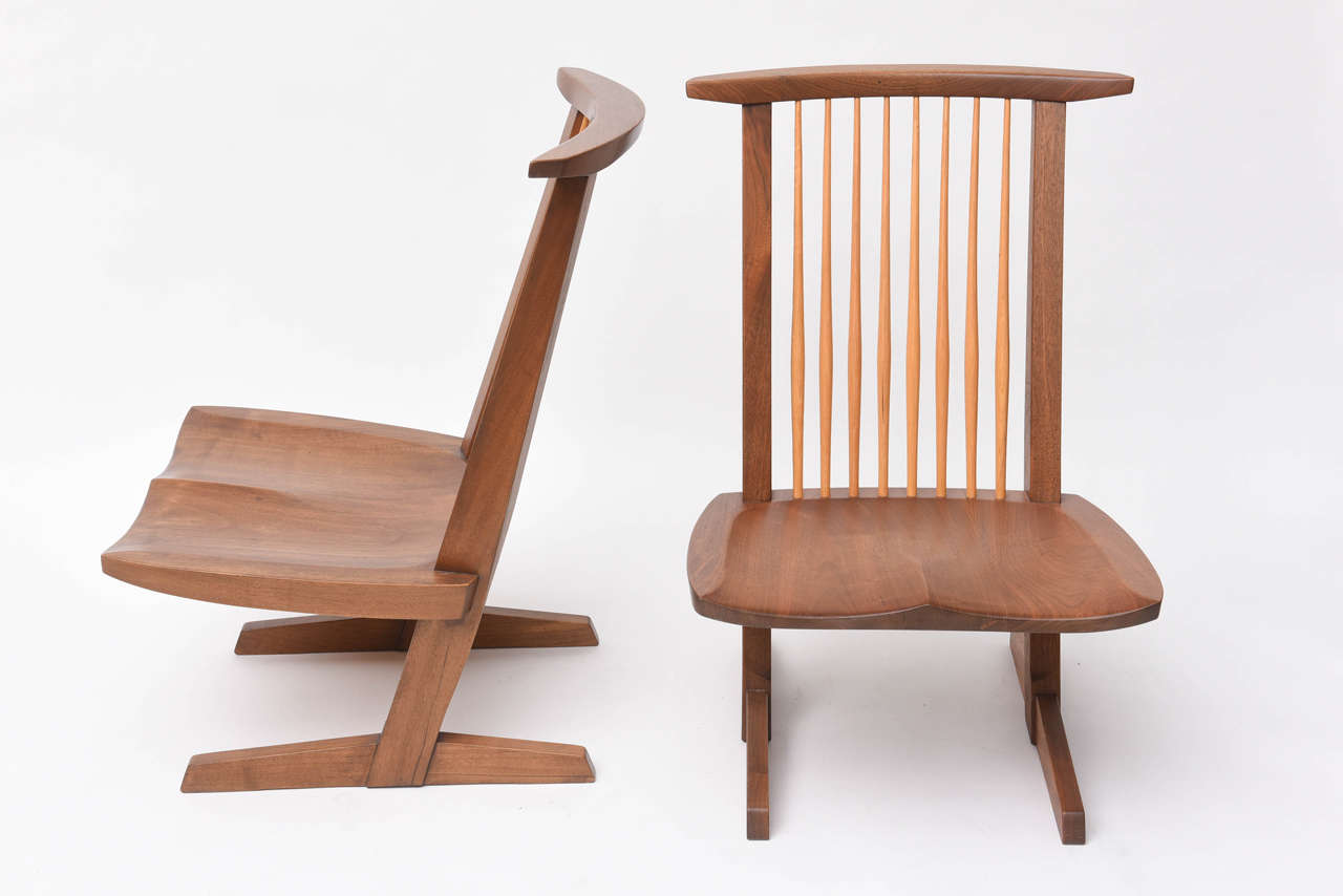 American George Nakashima Conoid Low Chairs For Sale