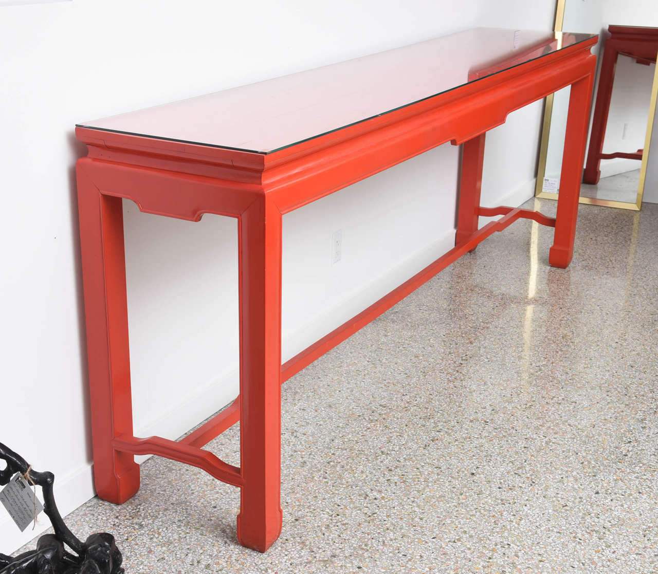 20th Century Vintage Ming Dynasty Style Chinese Altar Table in Red :  1970s