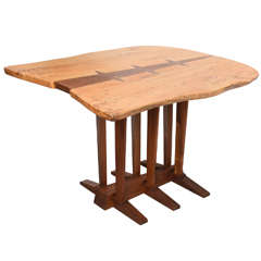 Nakasima Style Table in Cherry and Walnut by Paul Sarochuck:  Circa 2005