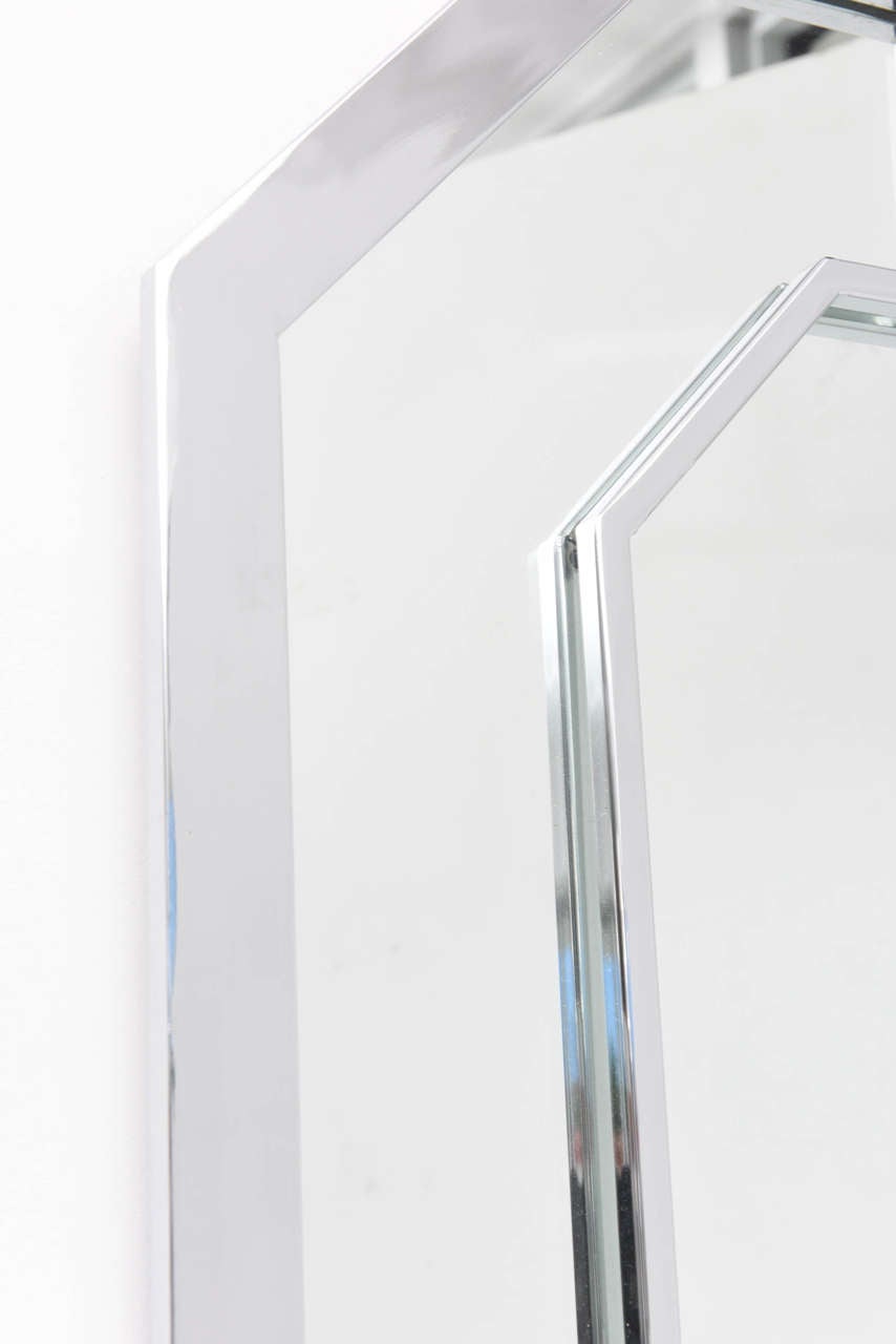 Glass Milo Baughman Chrome Mirror
