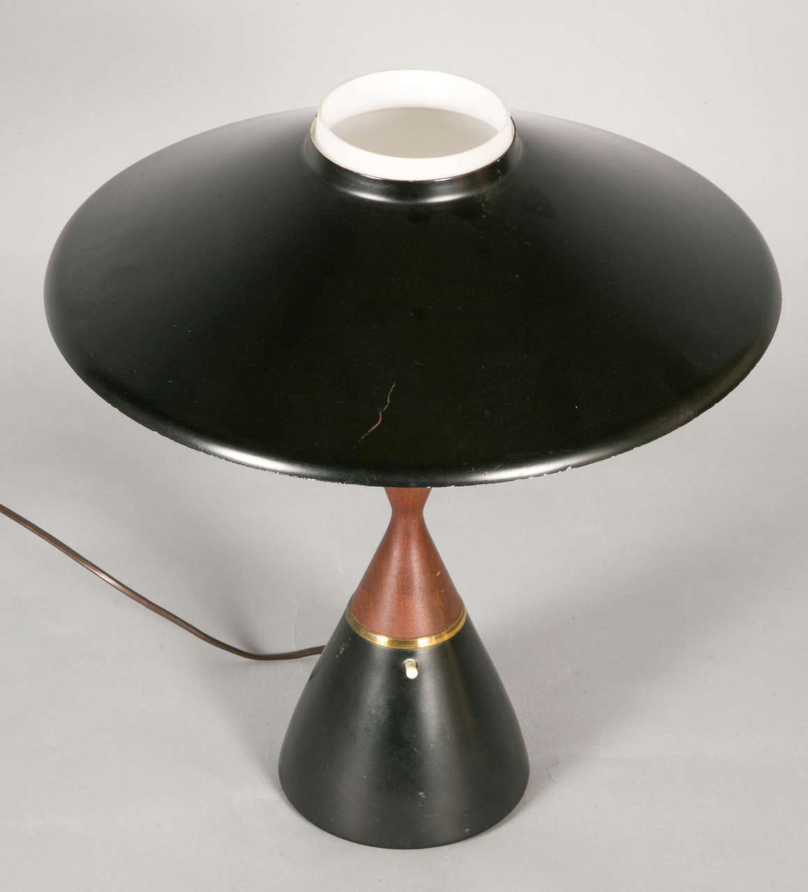 Mahogany Diabolo Table Lamp, circa 1958, by S. A. Holm Sorensen (Denmark)