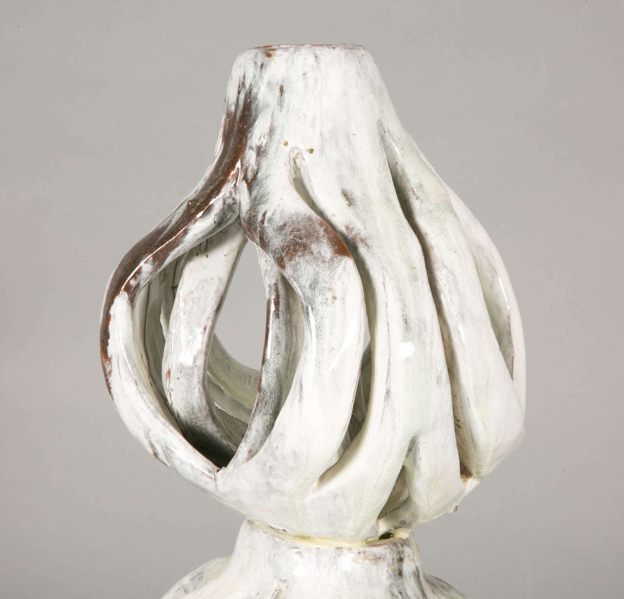 Aesthetic Movement Enameled Stoneware Sculpture by Alice Colonieu For Sale