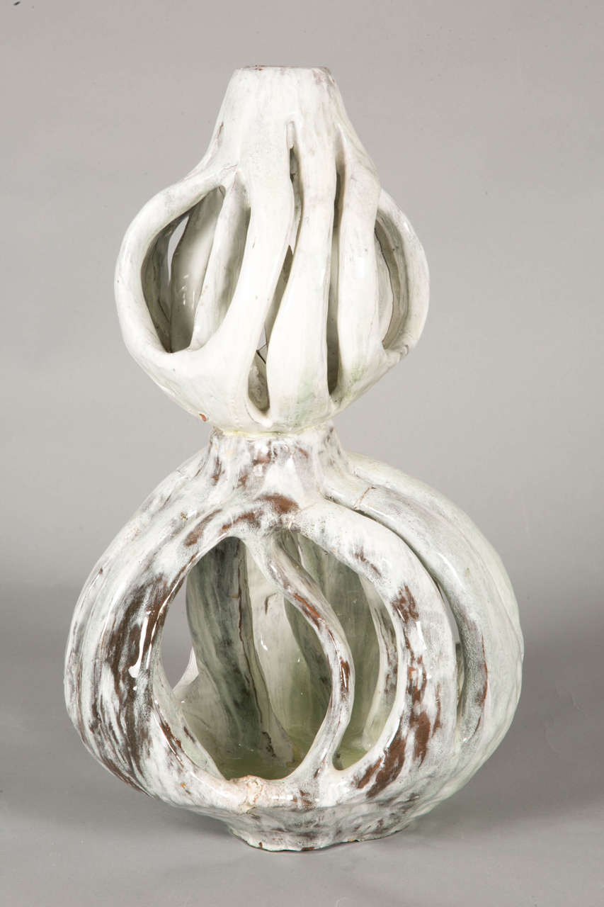 Enameled Stoneware Sculpture by Alice Colonieu In Good Condition For Sale In Paris, FR