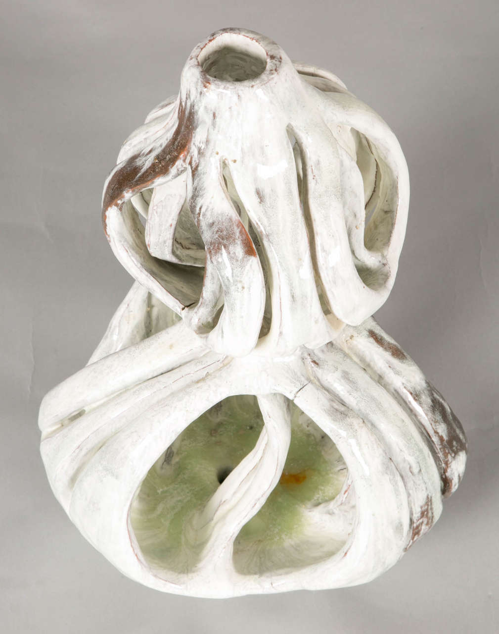Enameled Stoneware Sculpture by Alice Colonieu For Sale 2